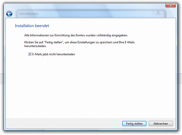 Windows Mail - Schritt 8